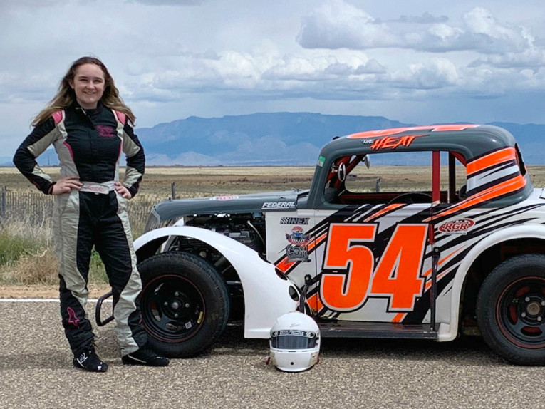 Heather Hadley is a senior at Tamiscal High School and a champion semi-pro driver of legend cars. (Photo by Robert Gayton)